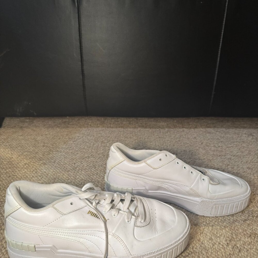 Puma Cali Sport Platform White Sneakers Size 10